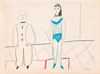 Клоун и акробатка 2 из серии «Suite de 180 dessins de Picasso»